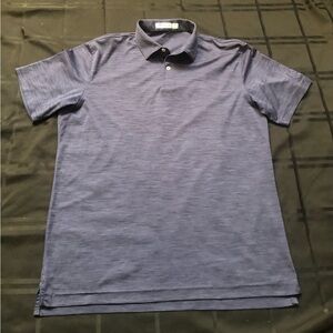 Peter Millar Polo Shirt Mens Medium Blue Featherweight Golf Performance UPF 50+